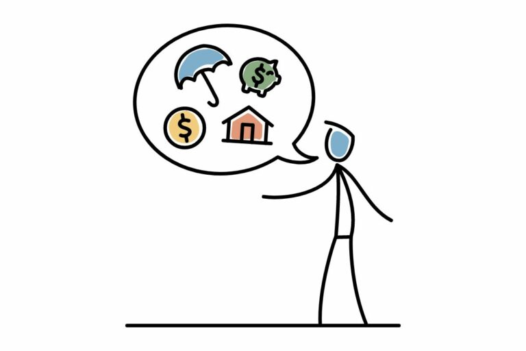 Illustration of person giving talk about financial planning