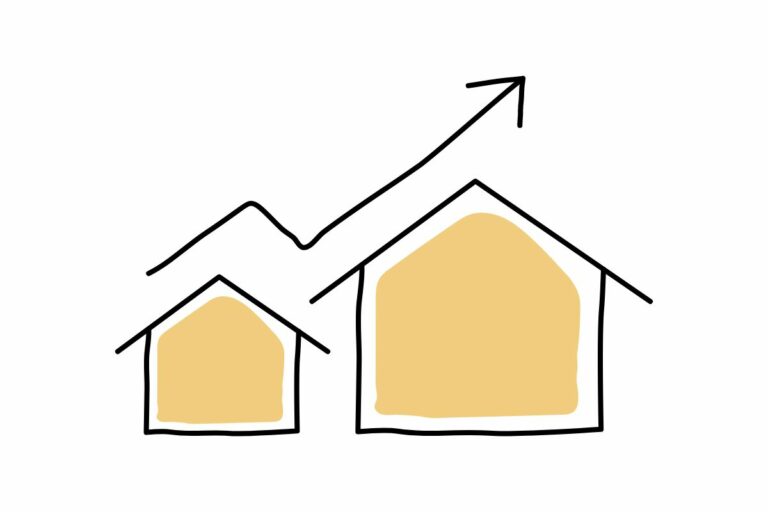 Illustration showing increasing property investment value
